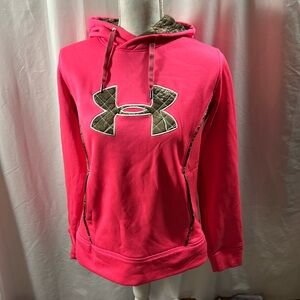 Under Armour Women’s M Storm1 Hoodie Pink with Camo & Pink Ribbon on Arm